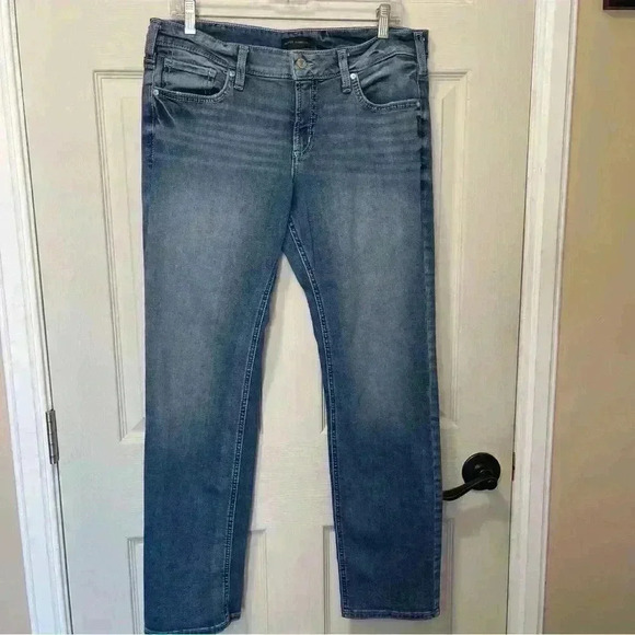 Sliver Women’s Jeans Britt Straight Blue Wash Jeans Sz 33 - Picture 1 of 12